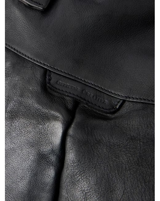 Officine Creative Black Helmet 005 Full-Grain Leather Tote Bag for men