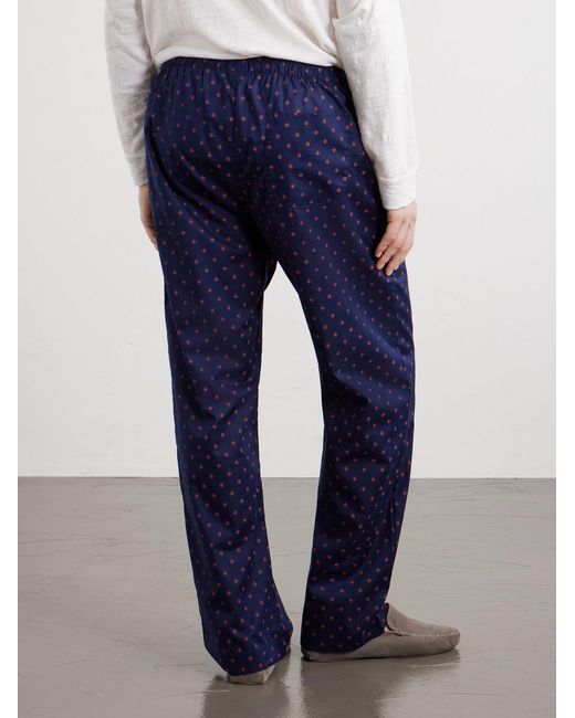 Derek Rose Blue Nelson 109 Printed Cotton Pyjama Trousers for men