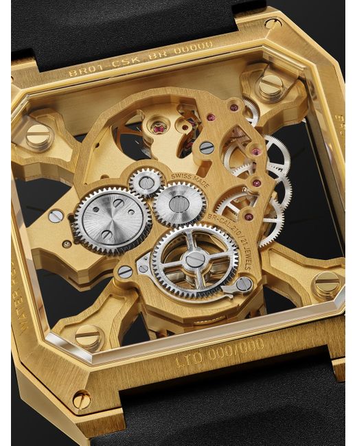 Bell & Ross Black Br 01 Cyber Skull Limited Edition Hand-Wound 45Mm Bronze And Rubber Watch, Ref. No. Br01-Csk-Br for men