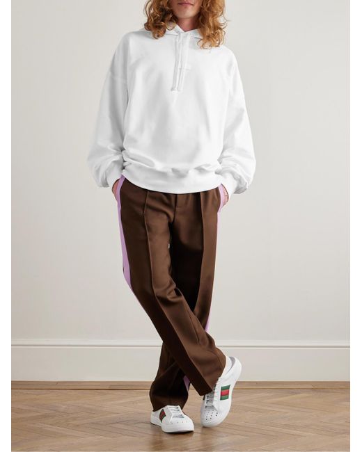Gucci Hoodie aus Baumwoll-Jersey mit Logoapplikation in White für Herren