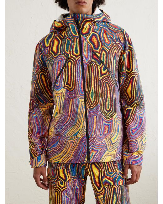 Aztech Mountain Purple Matthew Day Jackson Hayden Printed 3L Stretch-Nylon Hooded Ski Jacket for men
