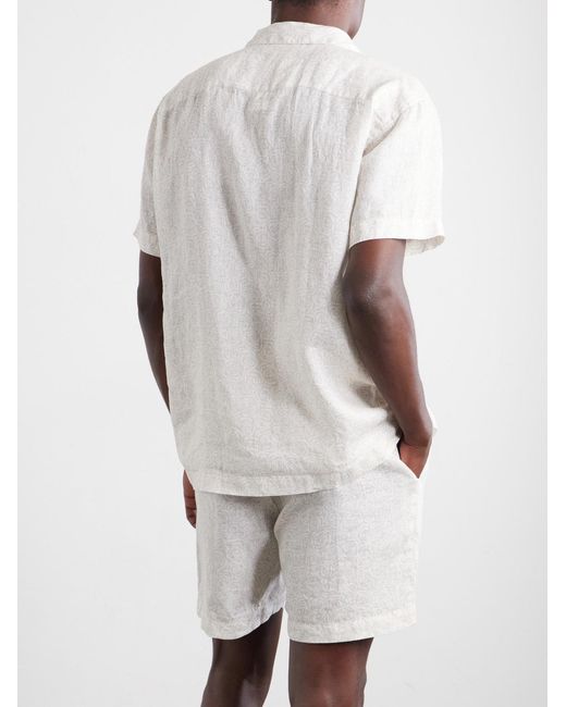Derek Rose White Milan 31 Floral-Print Linen Pyjama Set for men