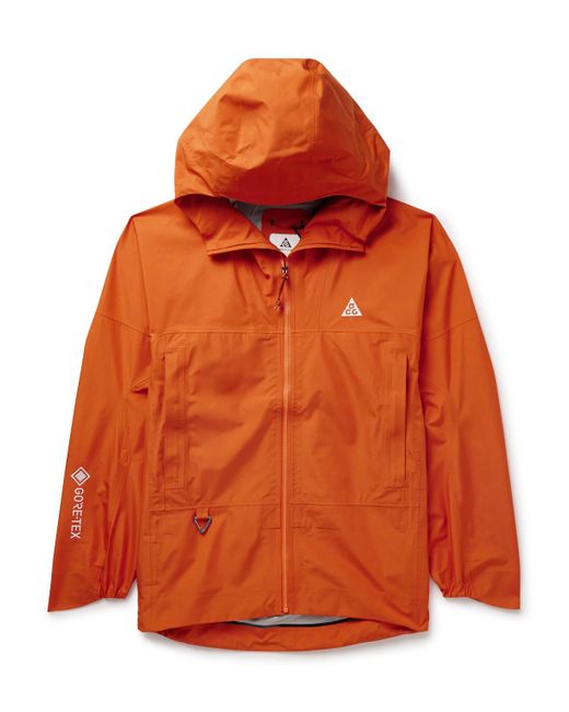 Nike Orange Acg Chain Of Craters Storm-fit Adv Shell Hooded Jacket for men
