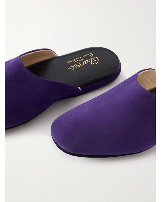 Charvet Purple Suede Slippers for men