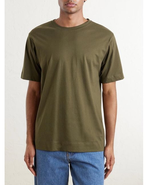 Dries Van Noten Green Hertz Cotton-Jersey T-Shirt for men