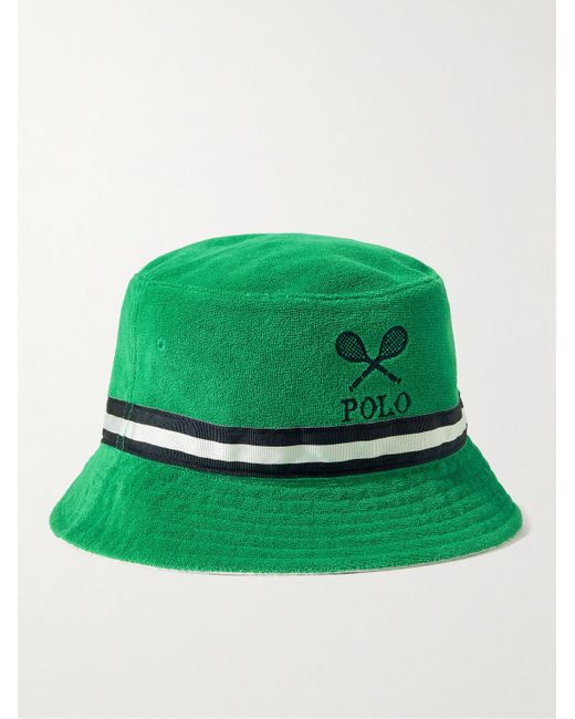 Polo Ralph Lauren Wimbledon Fischerhut aus Baumwollfrottee mit Logostickerei und Webband in Green für Herren