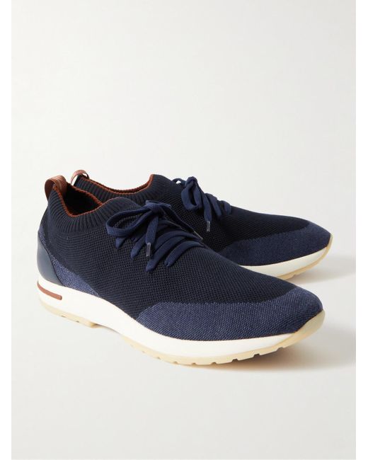 Loro Piana Blue 360 Flexy Walk Leather-Trimmed Knitted Wool Sneakers for men