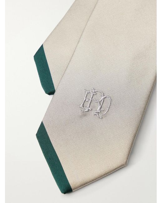 Enfants Riches Deprimes White 7cm Foxhole Logo-embroidered Silk-shantung Tie for men