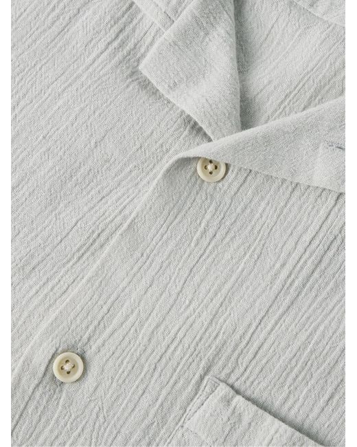 Camicia in cotone increspato con colletto aperto High Twist di Corridor NYC in Gray da Uomo