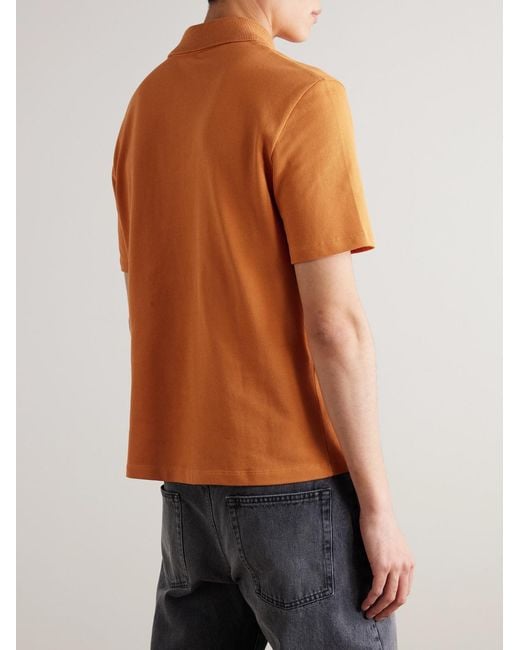 Loewe Orange Slim-Fit Logo-Embroidered Cotton-Piqué Polo Shirt for men