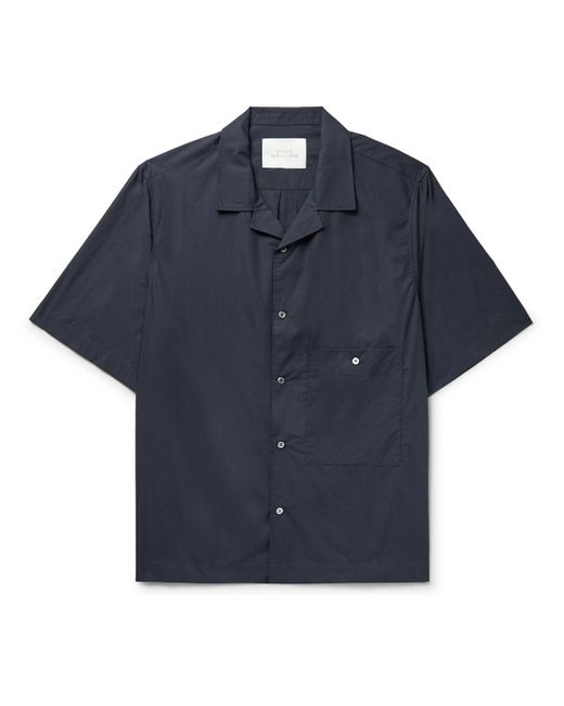 Studio Nicholson Vard Camp-collar Cotton-poplin Shirt in Blue for Men ...