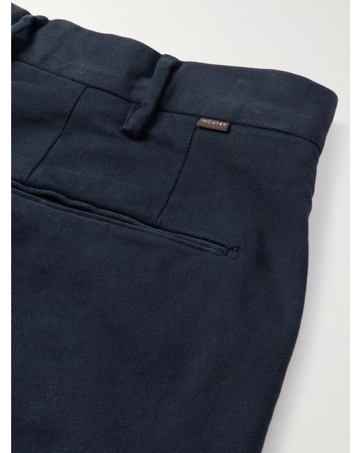 Slowear Blue Incotex Straight-leg Cotton-blend Twill Trousers for men