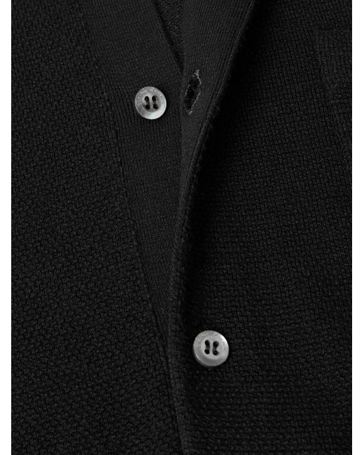 Ralph Lauren - Cardigan aus Piqué aus einer Seiden-Baumwollmischung in Black für Herren