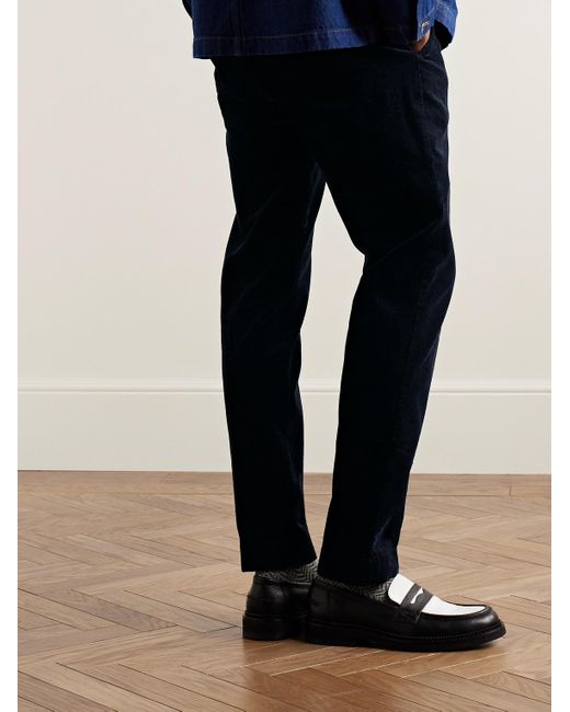Polo Ralph Lauren Blue Brad Slim-fit Pleated Cotton-corduroy Suit Trousers for men