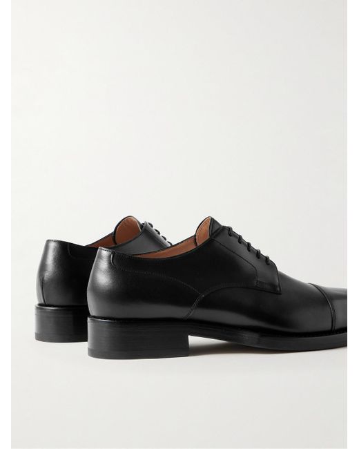 Dries Van Noten Black Cap-toe Leather Oxford Shoes for men
