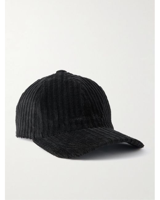 Massimo Alba Black Chance Logo-Embroidered Cotton-Blend Corduroy Baseball Cap for men