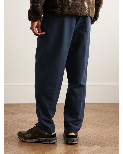 YMC Blue Alva Skate Tapered Stretch Organic Cotton-twill Drawstring Trousers for men