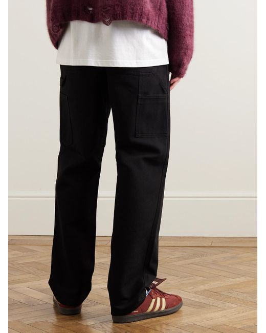 Carhartt Black Single Knee Straight-leg Organic Cotton-canvas Trousers for men
