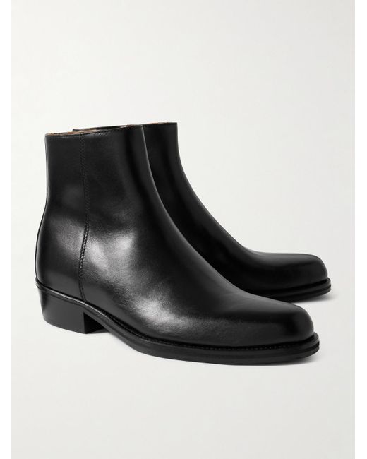 Mr P. Black Oscar Leather Boots for men