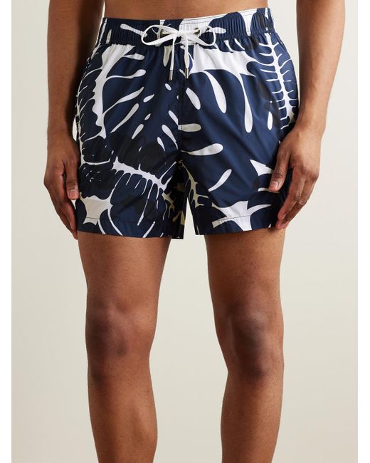 Onia Blue Straight-leg Mid-length Floral-print Swim Shorts for men