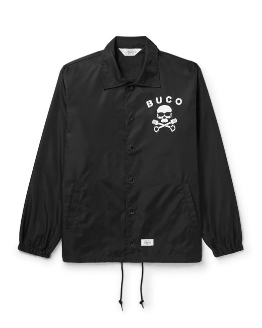 The Real McCoys Black Buco Printed Shell Coach Jacket for men