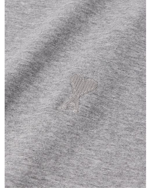 AMI T-Shirt aus Baumwoll-Jersey mit Logostickerei in Gray für Herren