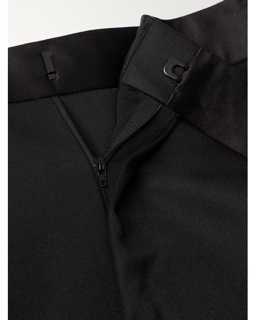 Tom Ford Black Straight-Leg Belted Satin-Trimmed Wool And Mohair-Blend Tuxedo Trousers for men