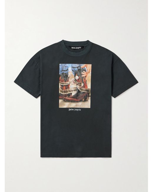Palm Angels Dice Game T-Shirt aus Baumwoll-Jersey mit Print in Black für Herren
