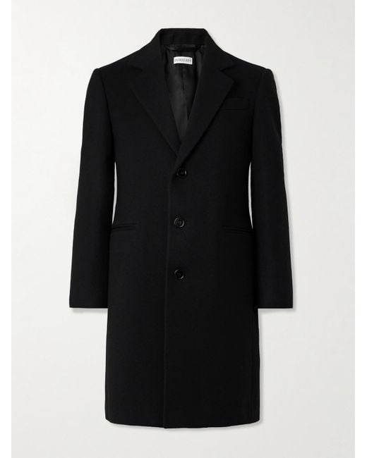 Burberry Black Wool-Twill Coat for men
