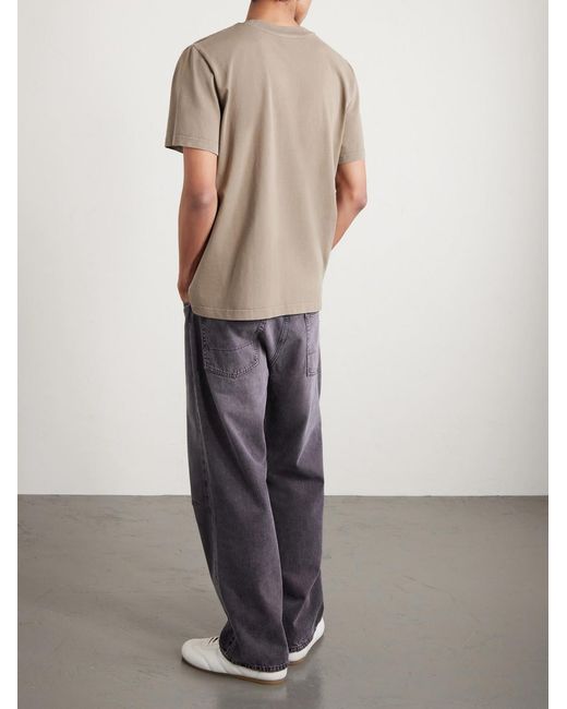 A.P.C. Gray Standard Grand Vpc Logo-Flocked Organic Cotton-Jersey T-Shirt for men