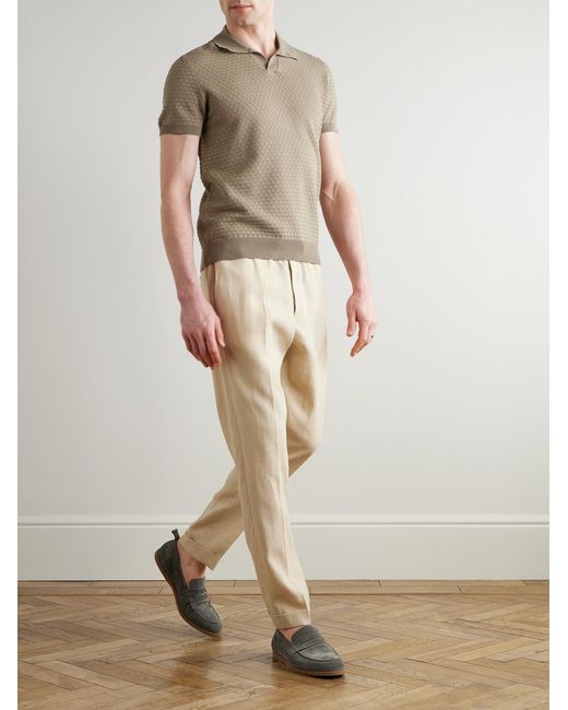 Mr P. Natural Honeycomb-Knit Cotton Polo Shirt for men
