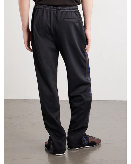 Wales Bonner Black Form Straight-Leg Striped Jersey Sweatpants for men