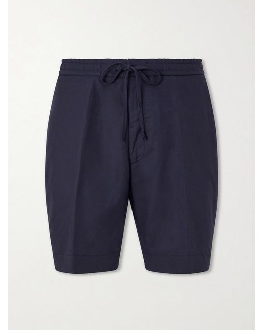 Officine Generale Blue Phil Straight-Leg Lyocell, Linen And Cotton-Blend Shorts for men