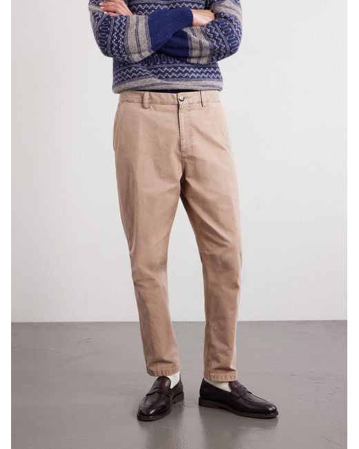 Brunello Cucinelli Natural Straight-Leg Cotton Trousres for men