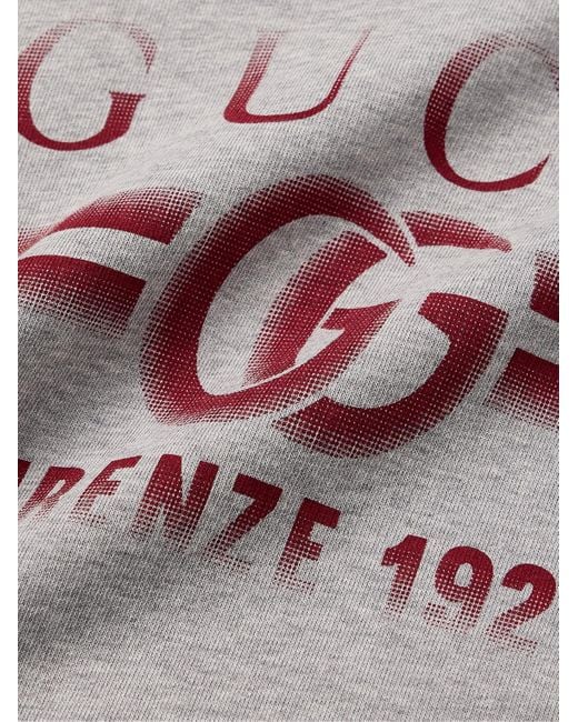 Gucci Gray Logo-print Cotton-jersey Hoodie for men