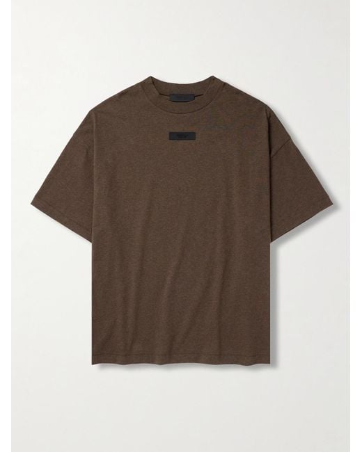 Fear Of God T-Shirt aus Baumwoll-Jersey mit Logoapplikation in Brown für Herren