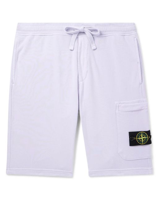 Stone Island Blue Straight-Leg Logo-Appliquéd Garment-Dyed Cotton