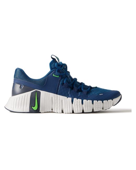 Nike Blue Free Metcon 5 Rubber-trimmed Mesh Sneakers for men