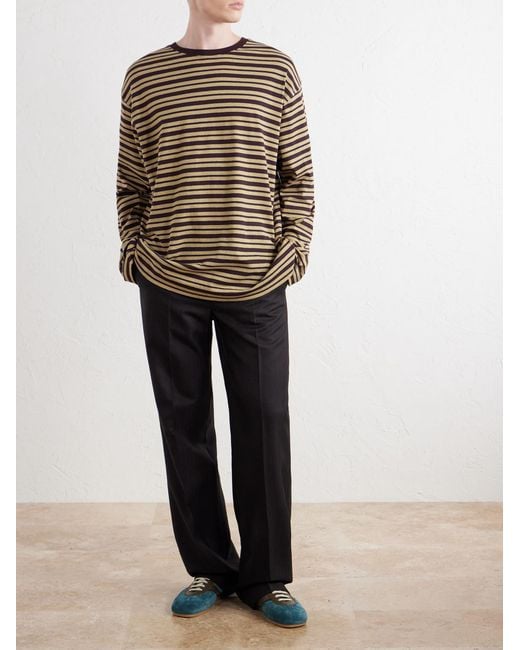 Dries Van Noten Red Hember Striped Cotton-jersey T-shirt for men