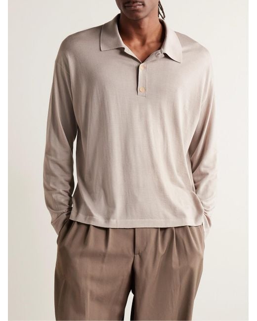 The Row Natural Djon Wool Polo Shirt for men