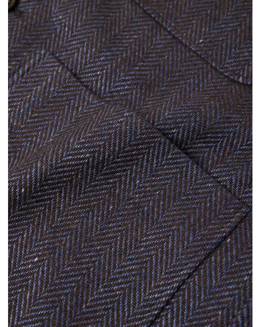 Piacenza 1733 Blue Herringbone Wool for men