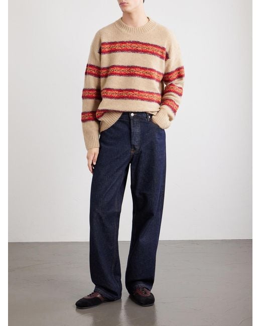 Dries Van Noten Natural Master Striped Alpaca-blend Sweater for men