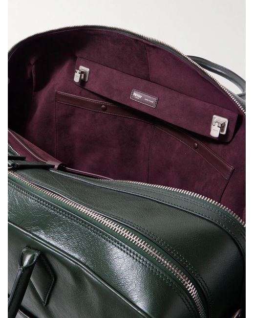 Metier Black Closer Full-Grain Leather Weekend Bag for men