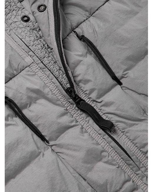 Stone Island Daunenweste aus gestepptem Stretch-Shell mit Logodetail in Gray für Herren