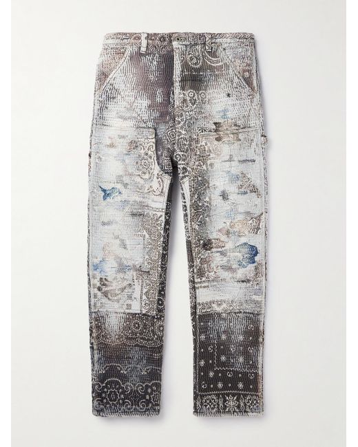PROLETA-RE-ART Gray Boro Straight-leg Patchwork Jeans for men