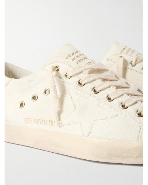 Golden Goose Deluxe Brand Natural Super-Star Distressed Canvas Sneakers for men