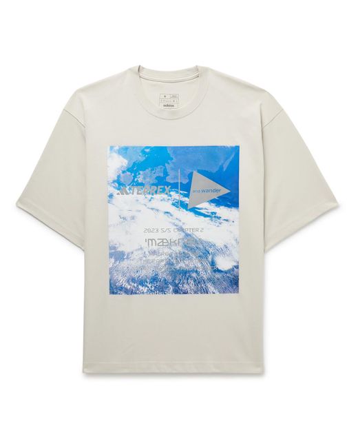 Adidas Originals Blue And Wander Terrex Printed Cotton-blend Jersey T-shirt for men