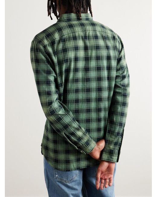RRL Green Preston Checked Cotton Shirt for men