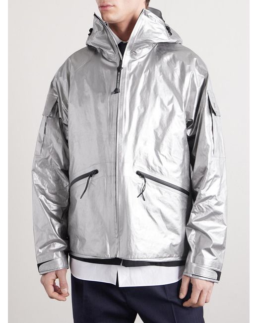 C P Company Gray Metropolis Metallic Shell Hooded Jacket for men