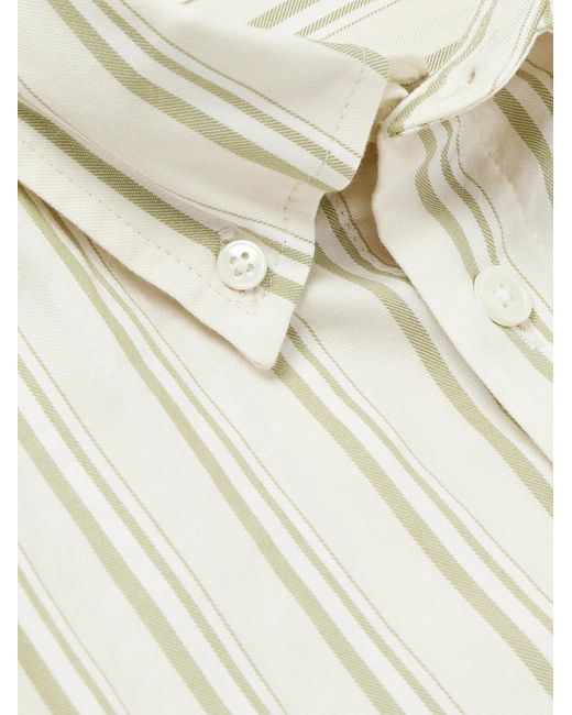 NN07 Arne 5655 Hemd aus gestreiftem Twill aus einer Biobaumwoll-TM-Modalmischung mit Button-Down-Kragen in White für Herren